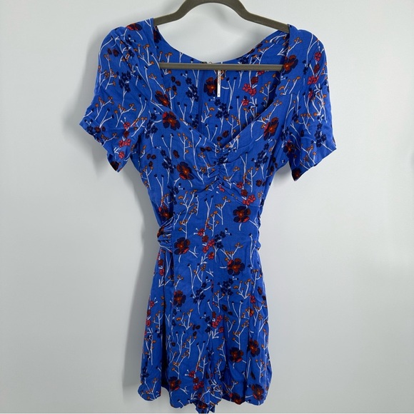Free People Bet You Do Blue Floral Romper - Picture 2 of 7